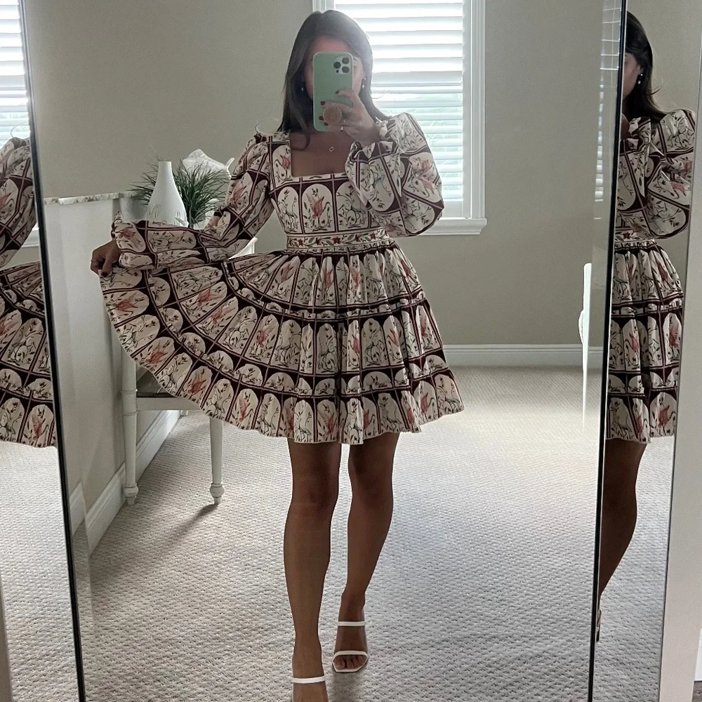 AGUA BY AGUA BENDITA Avena Garza floral-print cotton-poplin mini dress - Picture 3 of 6